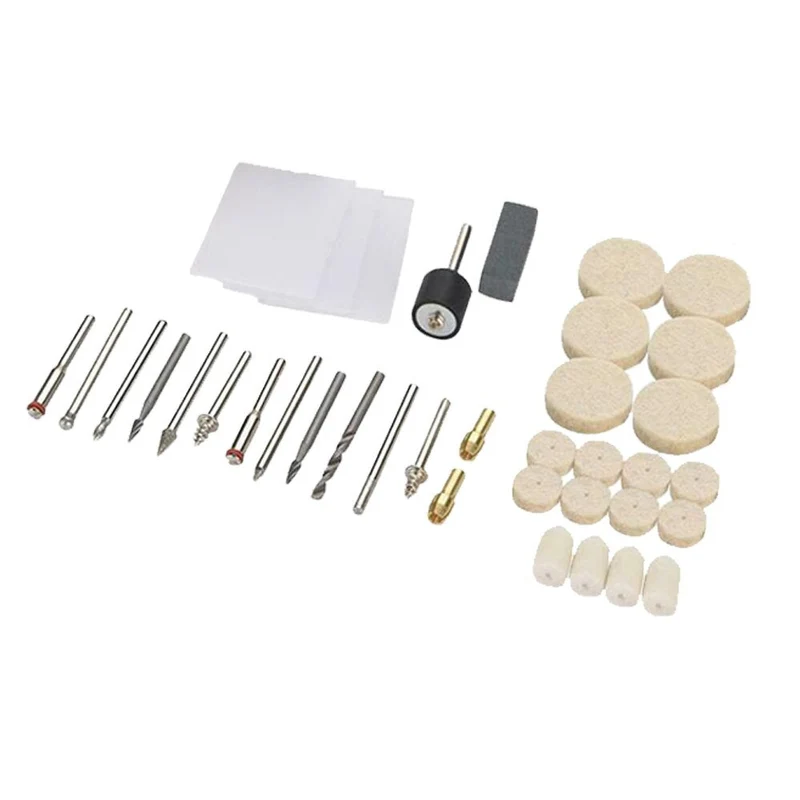 350 pièces Mini Kit de foret électrique Kit d'accessoires de roue d'outil rotatif abrasif pour Dremel meulage ponçage polissage coupe