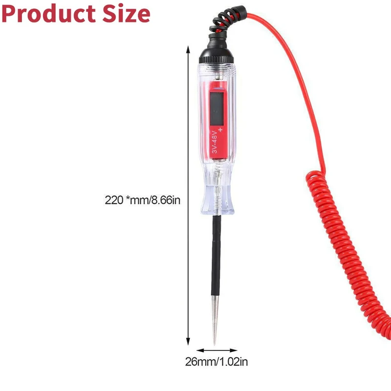 Testeur de Circuit électrique numérique universel 3V-48V stylo de Test de Circuit de tension de batterie de ligne de fusible multifonction pour moto de voiture
