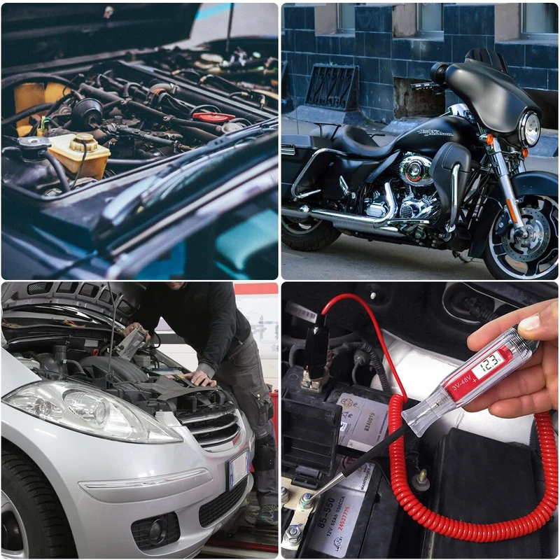 Testeur de Circuit électrique numérique universel 3V-48V stylo de Test de Circuit de tension de batterie de ligne de fusible multifonction pour moto de voiture