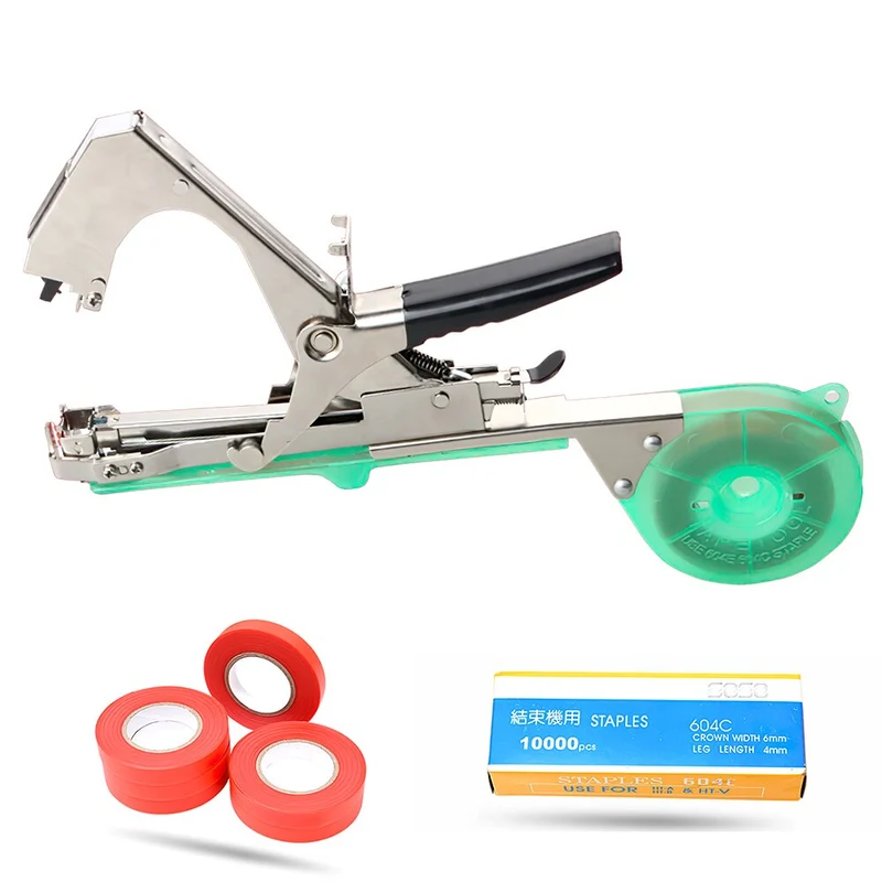 Outils de jardin branche de plante main attachant Machine à relier emballage Tapetool Tapener bandes sécateur pour plantes légumes concombre tomate