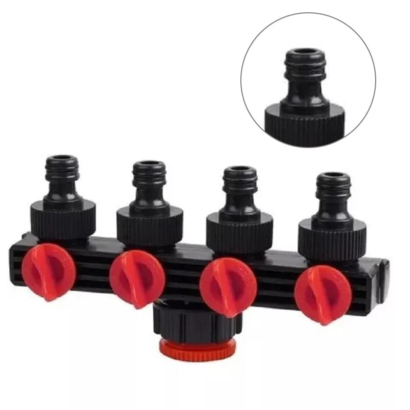 Connecteurs de tuyau d'eau à 4 voies Séparateurs de tuyau Adaptateur d'irrigation Connecteur de tuyau d'égouttement de jardin Accessoires de jardin Outils et équipement