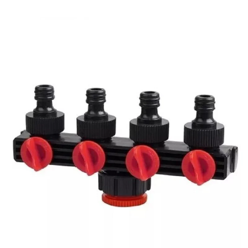 Connecteurs de tuyau d'eau à 4 voies Séparateurs de tuyau Adaptateur d'irrigation Connecteur de tuyau d'égouttement de jardin Accessoires de jardin Outils et équipement