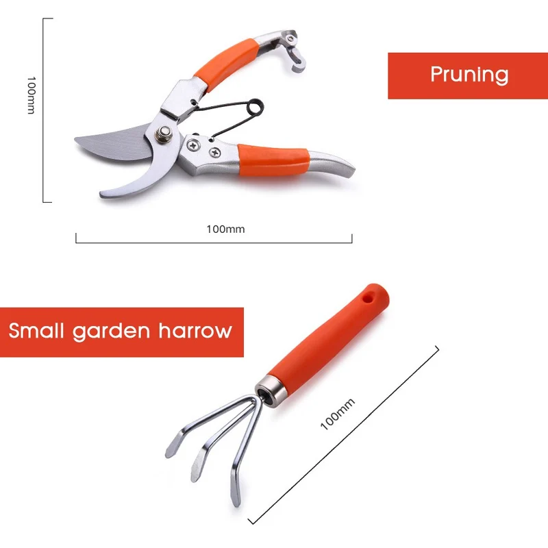 10 pièces Mini outils de jardinage multi-outils plantes de jardin ensemble d'outils à main sécateur scie pliante sol en vrac râteau pelle vaporisateur bouteille