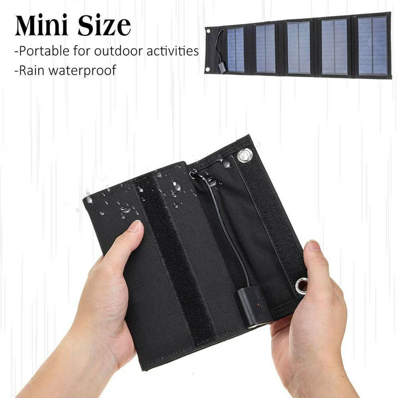 Portable 70W panneau solaire pliant batterie externe à énergie solaire 5V 2A USB sortie étanche chargeur de batterie solaire pour téléphone extérieur