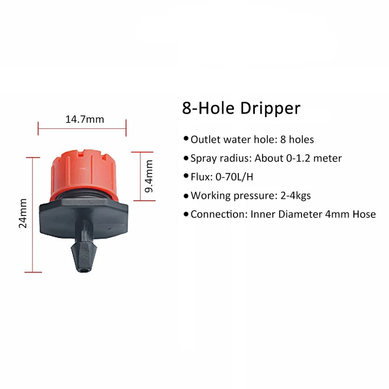 50-200 pièces goutteurs d'irrigation réglables arrosage automatique jardin pulvérisateur Micro goutte à goutte pelouse plantes arroseur gouttes d'irrigation
