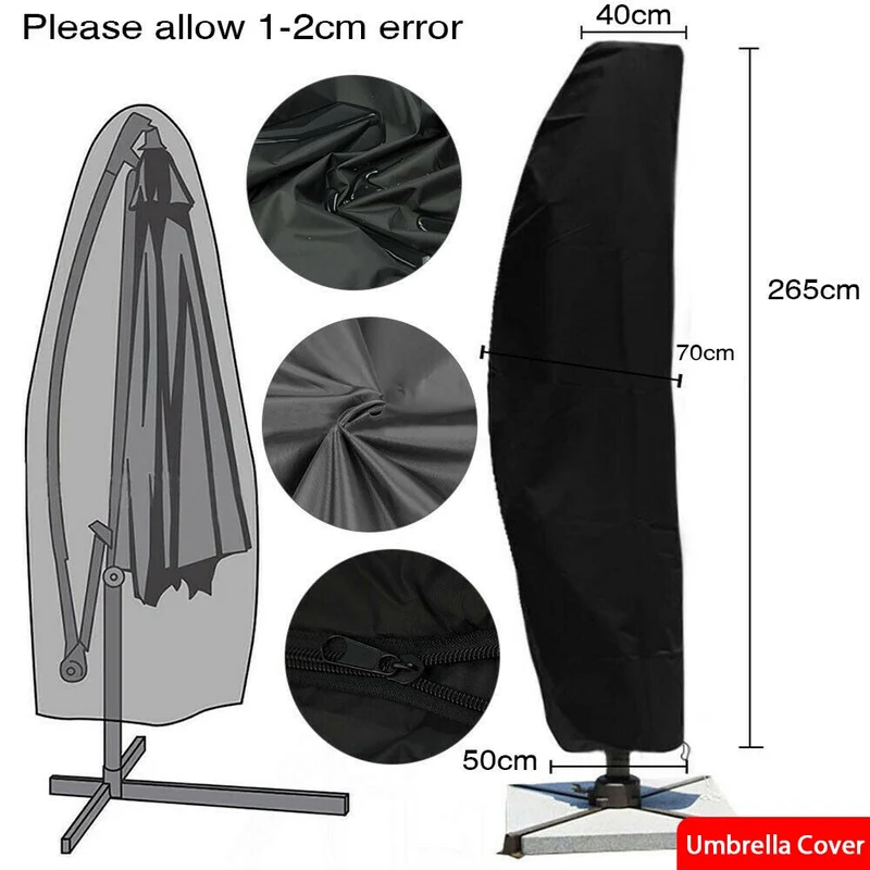 Imperméable à l'eau Oxford tissu extérieur banane parapluie couverture jardin Patio en porte-à-faux Parasol pluie couverture parasol parapluie anti-poussière