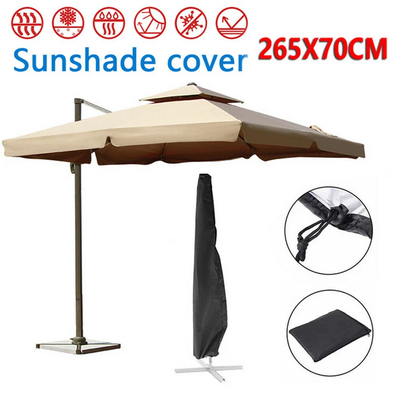 Imperméable à l'eau Oxford tissu extérieur banane parapluie couverture jardin Patio en porte-à-faux Parasol pluie couverture parasol parapluie anti-poussière