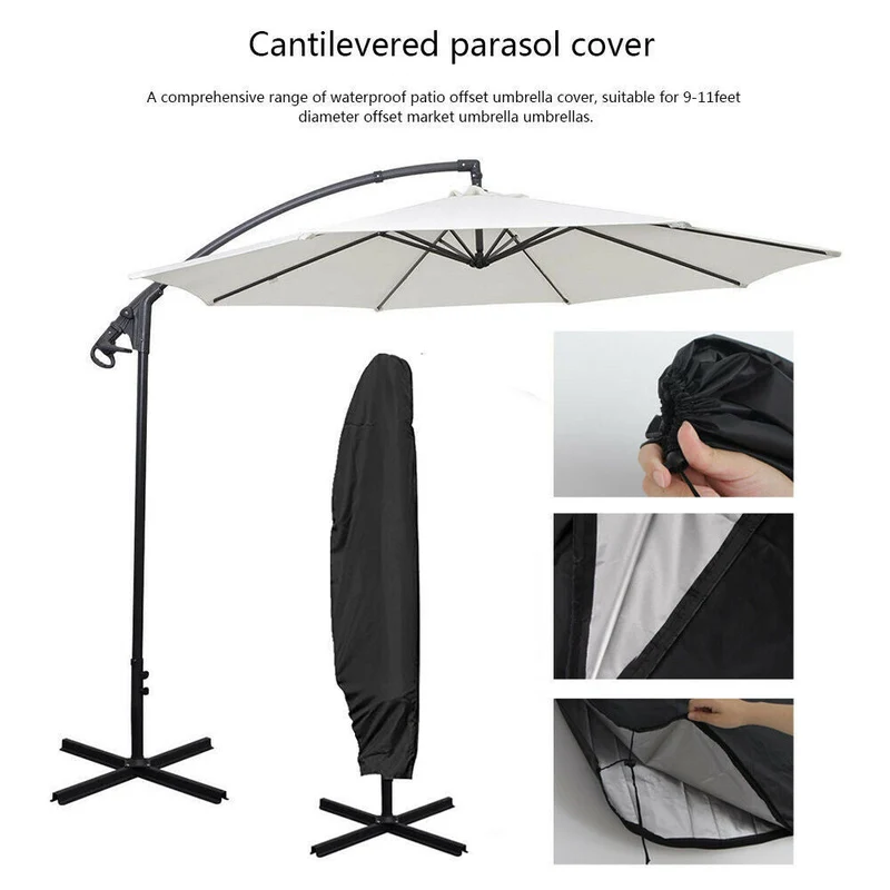 Imperméable à l'eau Oxford tissu extérieur banane parapluie couverture jardin Patio en porte-à-faux Parasol pluie couverture parasol parapluie anti-poussière