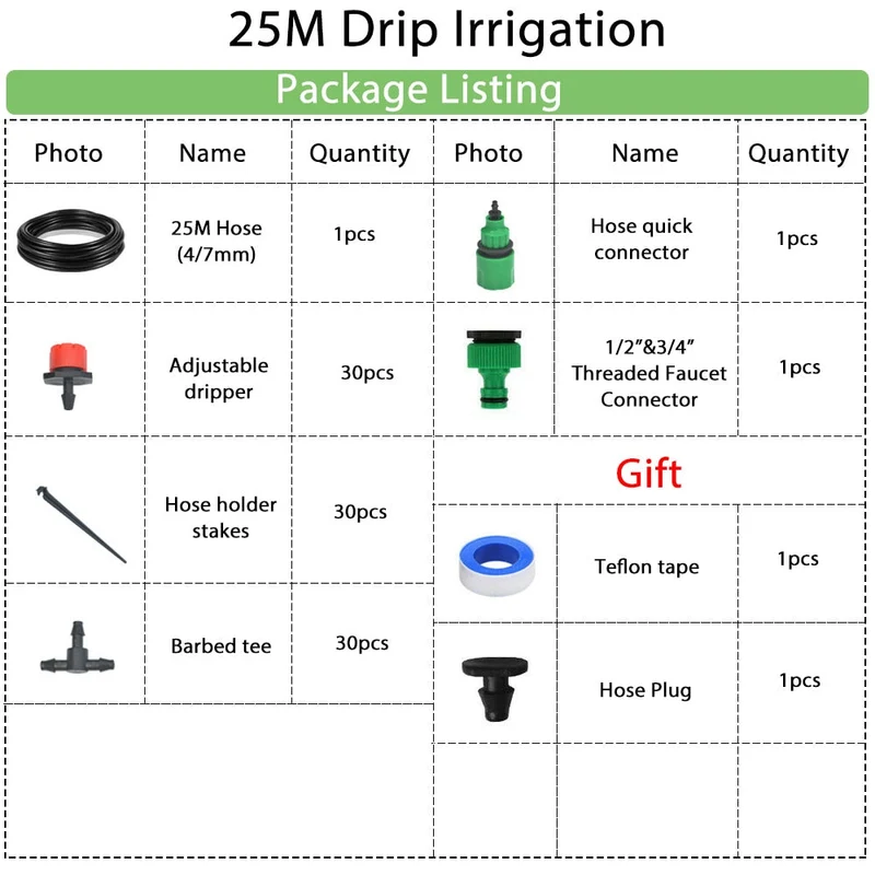 Arrosage automatique système d'irrigation goutte à goutte tuyau goutteur outils et équipement de jardinage irrigateur automatique d'eau pour plantes à fleurs pelouse