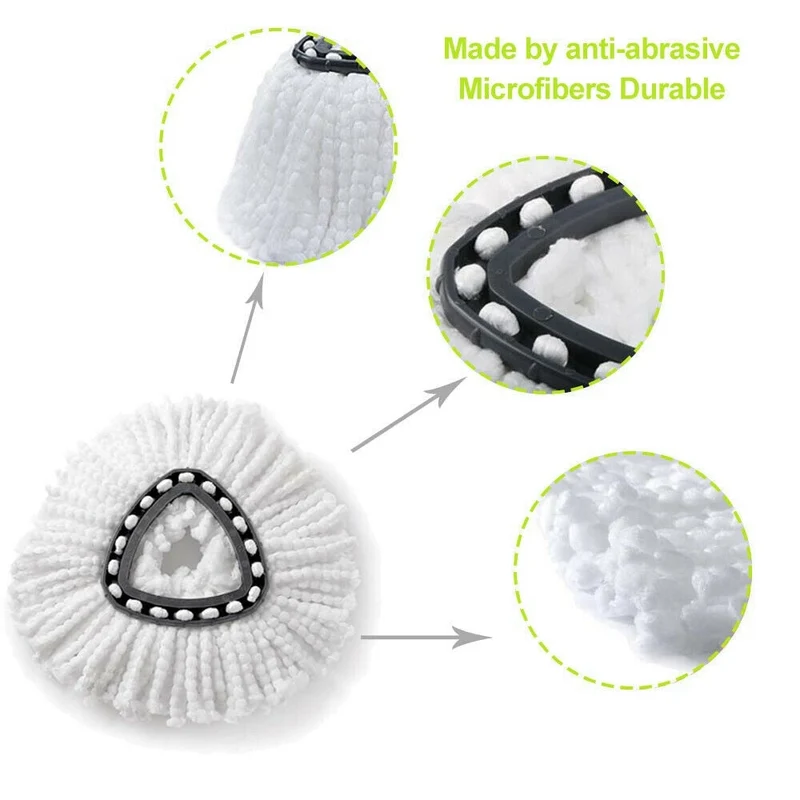 5 pièces/lot 360 tête de vadrouille rotative recharge de remplacement microfibre filature vadrouille tête de nettoyage recharge tête de vadrouille pour Vileda