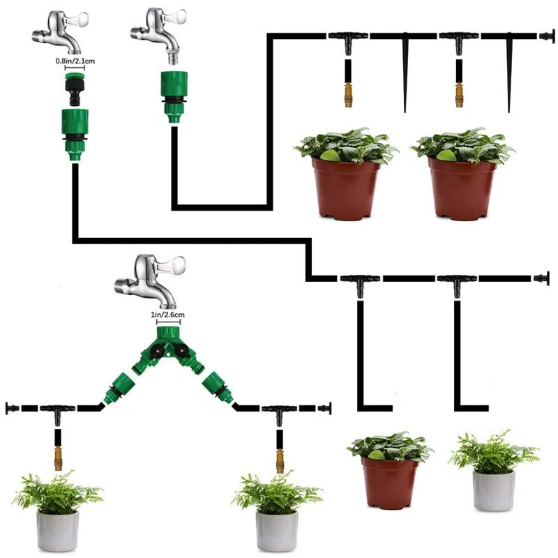 Kits de système d'arrosage automatique de jardin 30M système d'arrosage par pulvérisation d'irrigation goutte à goutte avec contrôleur de minuterie outil de jardin à arrosage automatique