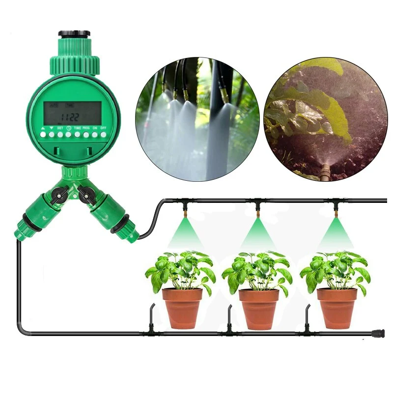Kits de système d'arrosage automatique de jardin 30M système d'arrosage par pulvérisation d'irrigation goutte à goutte avec contrôleur de minuterie outil de jardin à arrosage automatique