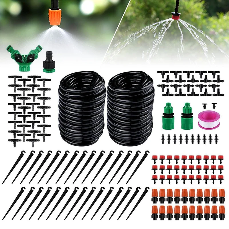 30/40/50M goutte à goutte arrosage tuyau d'irrigation système d'irrigation arrosage automatique jardin pulvérisateur arroseur réglable goutteurs Kits