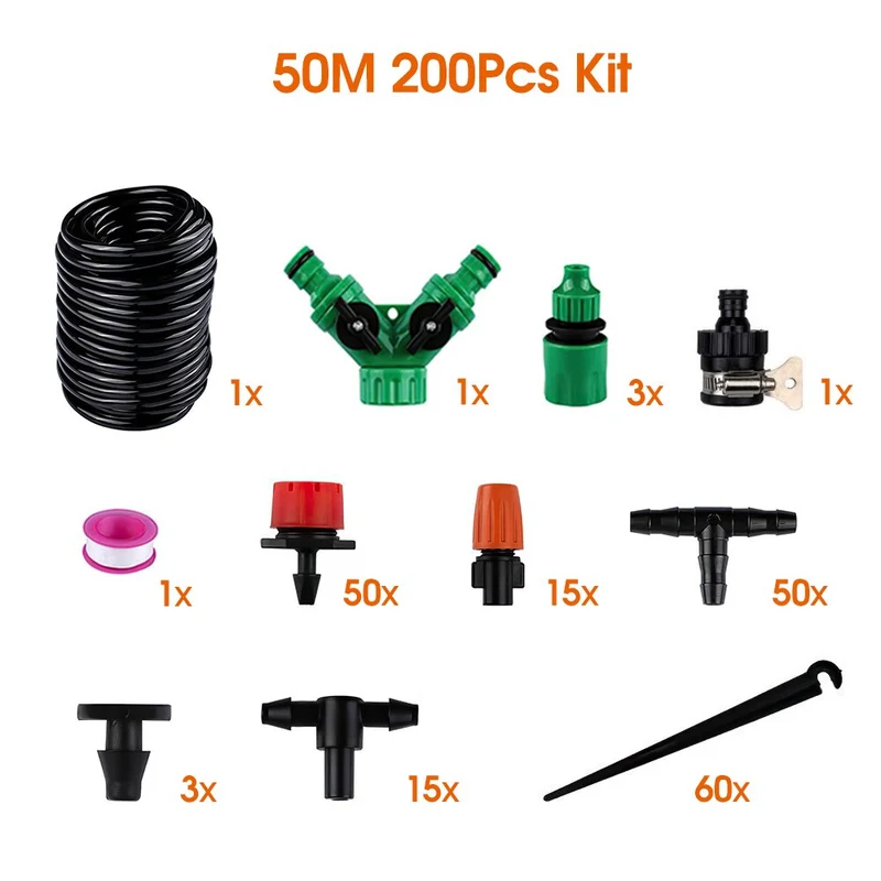 30/40/50M goutte à goutte arrosage tuyau d'irrigation système d'irrigation arrosage automatique jardin pulvérisateur arroseur réglable goutteurs Kits