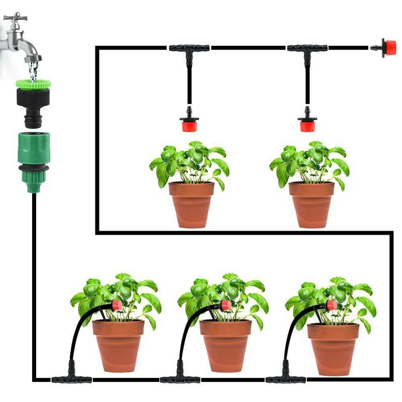 30/40/50M goutte à goutte arrosage tuyau d'irrigation système d'irrigation arrosage automatique jardin pulvérisateur arroseur réglable goutteurs Kits