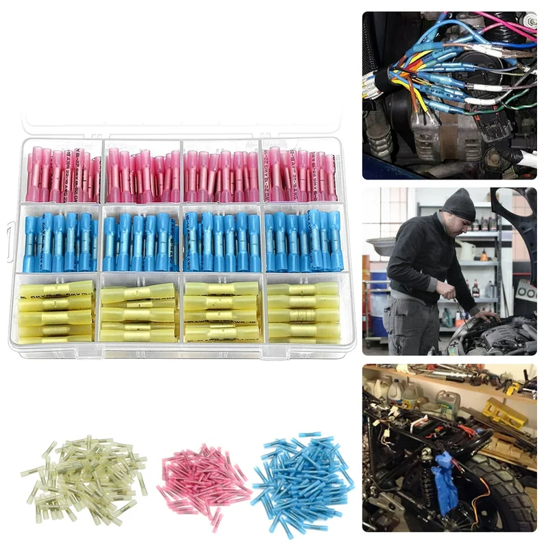 50/100/200 pièces manchon de joint de soudure connecteur bout à bout thermorétractable joint isolé étanche connecteur de bornes d'épissure de fil électrique