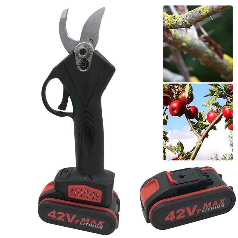 Sécateur sans fil 42V Ciseaux de jardin rechargeables Ciseaux de jardin rechargeables 1500mAh Coupe-batterie Branche Sécateur Outils de jardin électriques