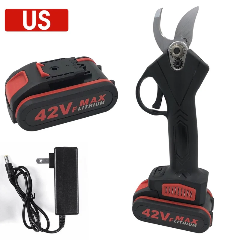 Sécateur sans fil 42V Ciseaux de jardin rechargeables Ciseaux de jardin rechargeables 1500mAh Coupe-batterie Branche Sécateur Outils de jardin électriques