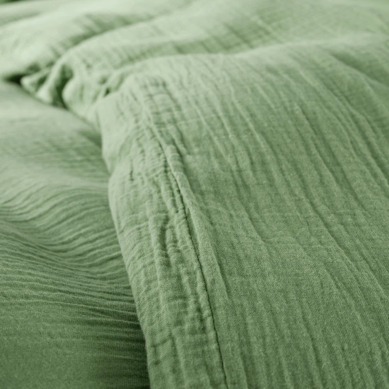 Pack 3 Pièces Housse de couette Gaze de Coton 140 x 200 cm - Dh 90 Olive