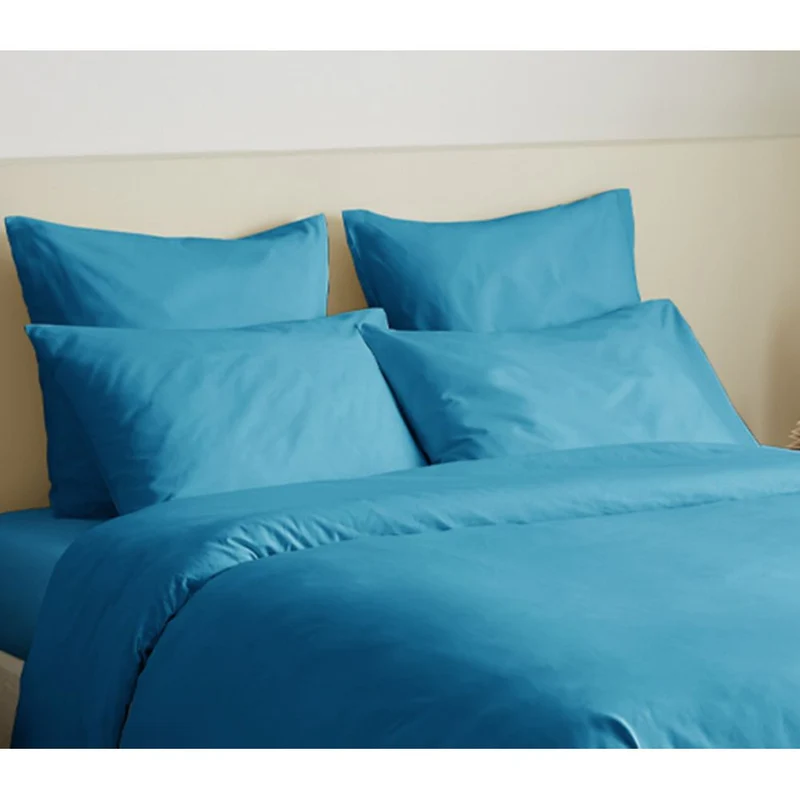 Pack 6 pièces Housse de couette Unicolore 220 x 240 cm - Drap housse 160 x 200 cm - 100% Coton 57 Fils