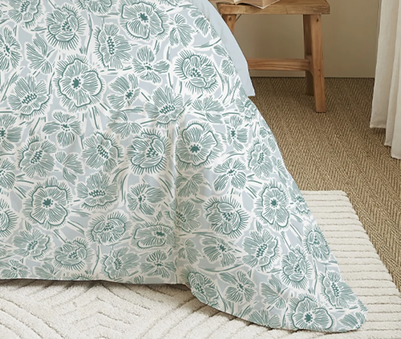 Pack 6 pièces Housse de couette Imprimé 240 x 260 cm - Drap housse 180 x 200 cm - 100% Coton 57 Fils