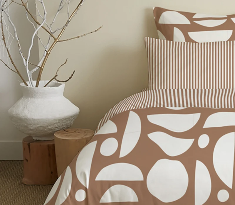 Pack 6 pièces Housse de couette Imprimé 240 x 260 cm - Drap housse 180 x 200 cm - 100% Coton 57 Fils
