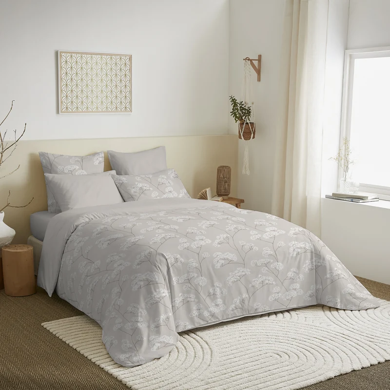 Pack 6 pièces Housse de couette Imprimé 240 x 260 cm - Drap housse 180 x 200 cm - 100% Coton 57 Fils