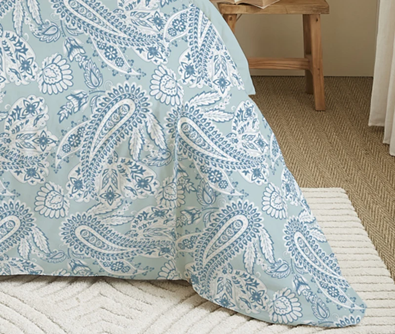 Pack 6 pièces Housse de couette Imprimé 220 x 240 cm - Drap housse 160 x 200 cm - 100% Coton 57 Fils
