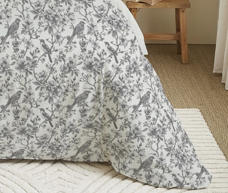 Pack 6 pièces Housse de couette Imprimé 220 x 240 cm - Drap housse 140 x 190 cm - 100% Coton 57 Fils