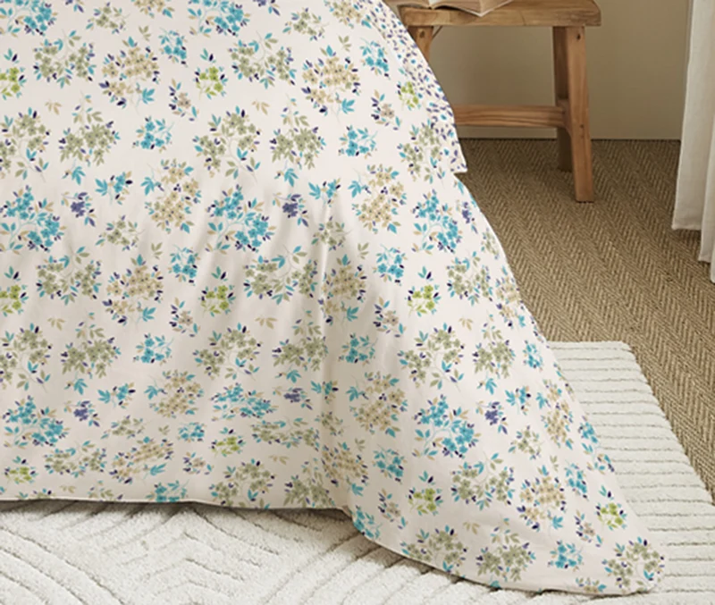 Pack 6 pièces Housse de couette Imprimé 220 x 240 cm - Drap housse 140 x 190 cm - 100% Coton 57 Fils