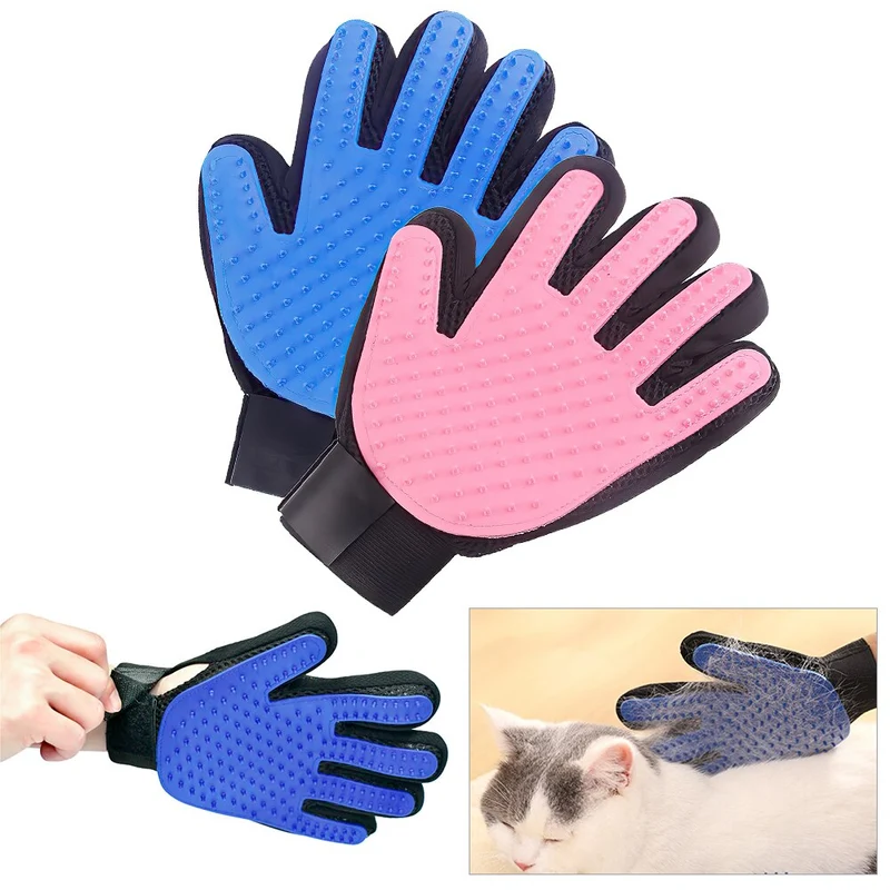 Gant de toilettage pour chat épilateur gants en caoutchouc démêlage brosse peigne gant chien toilettage et soins nettoyage bain Massage
