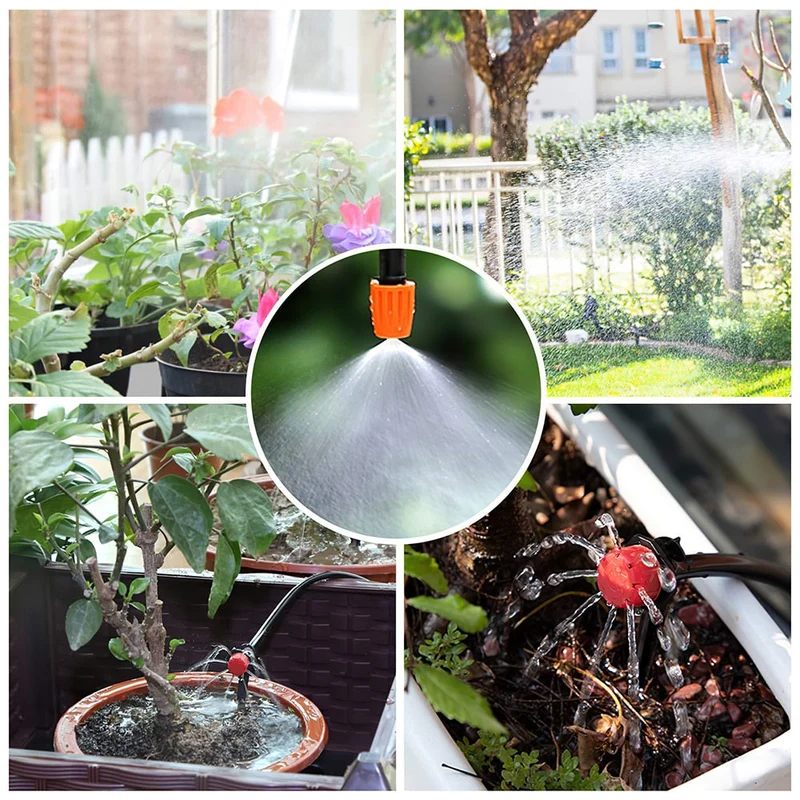 Système d'irrigation goutte à goutte Kits d'irrigation à arrosage automatique Maison Jardin Serre Tuyau d'arrosage automatique Micro goutte à goutte Set Dispositifs de pulvérisation