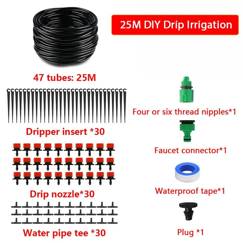 Système d'irrigation goutte à goutte Kits d'irrigation à arrosage automatique Maison Jardin Serre Tuyau d'arrosage automatique Micro goutte à goutte Set Dispositifs de pulvérisation