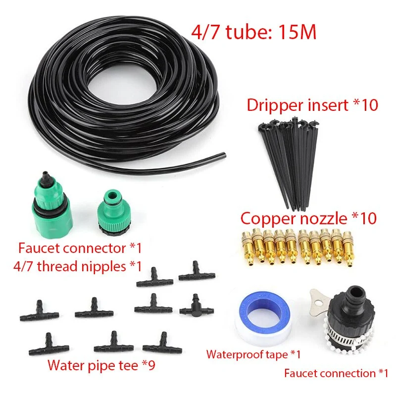 Système d'irrigation goutte à goutte Kits d'irrigation à arrosage automatique Maison Jardin Serre Tuyau d'arrosage automatique Micro goutte à goutte Set Dispositifs de pulvérisation