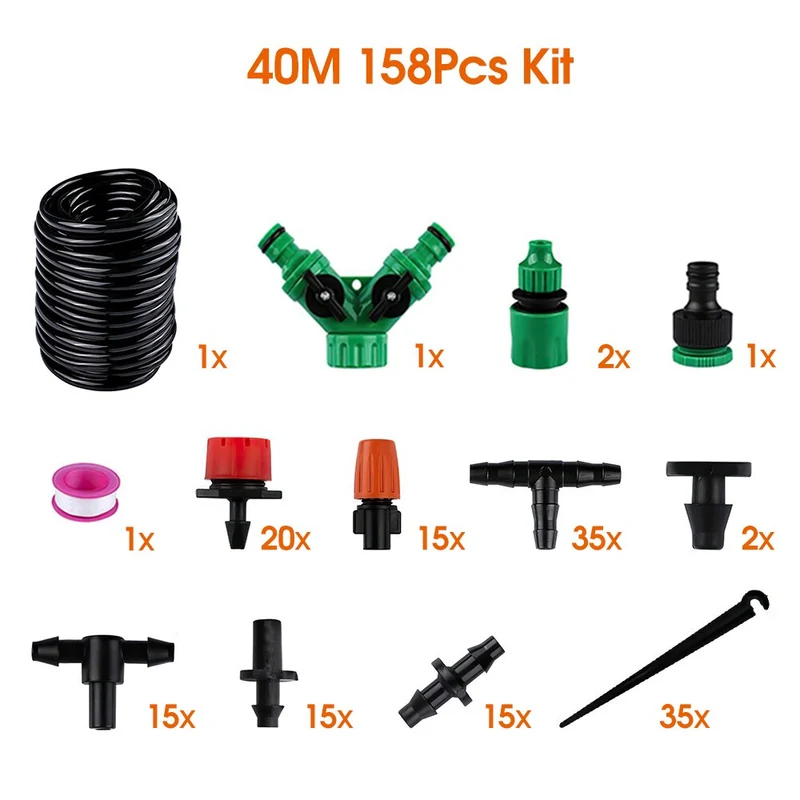 Système d'irrigation goutte à goutte Kits d'irrigation à arrosage automatique Maison Jardin Serre Tuyau d'arrosage automatique Micro goutte à goutte Set Dispositifs de pulvérisation