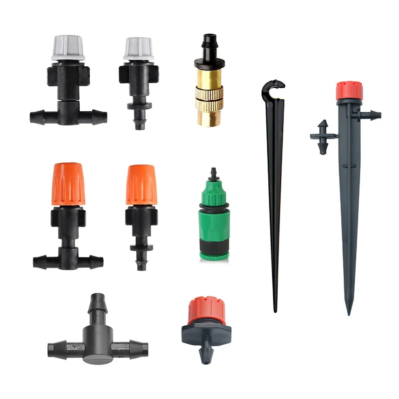 Pulvérisateurs automatiques d'arrosage goutte à goutte arroseur d'irrigation réglable Micro buse de pulvérisation tuyau té outils de jardinage pour serres