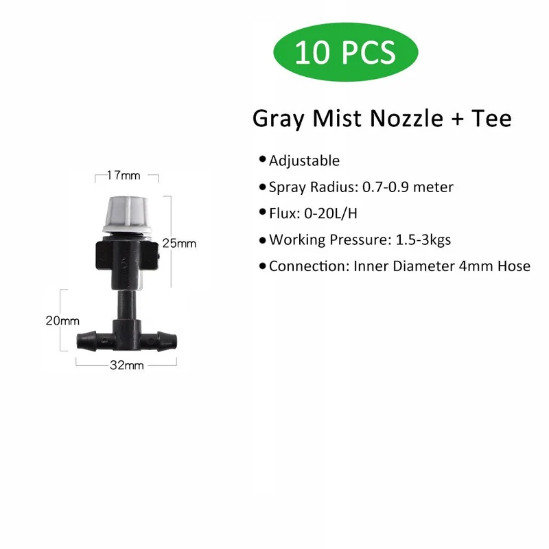 Pulvérisateurs automatiques d'arrosage goutte à goutte arroseur d'irrigation réglable Micro buse de pulvérisation tuyau té outils de jardinage pour serres