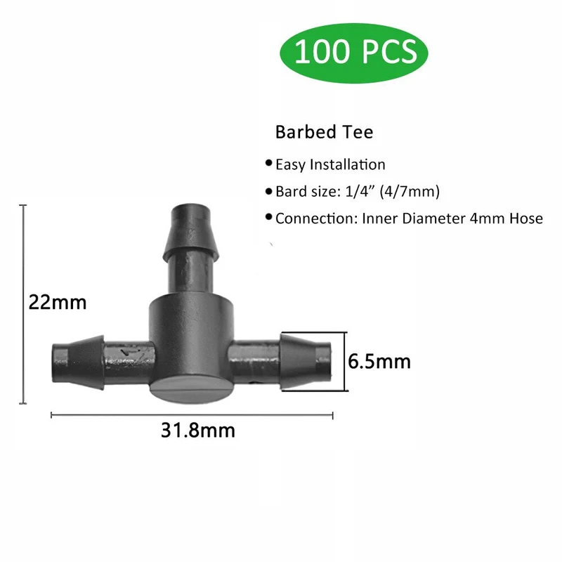 Pulvérisateurs automatiques d'arrosage goutte à goutte arroseur d'irrigation réglable Micro buse de pulvérisation tuyau té outils de jardinage pour serres