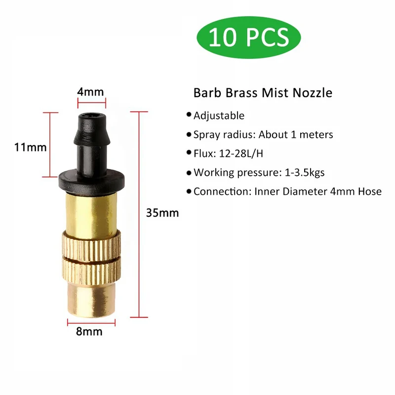Pulvérisateurs automatiques d'arrosage goutte à goutte arroseur d'irrigation réglable Micro buse de pulvérisation tuyau té outils de jardinage pour serres