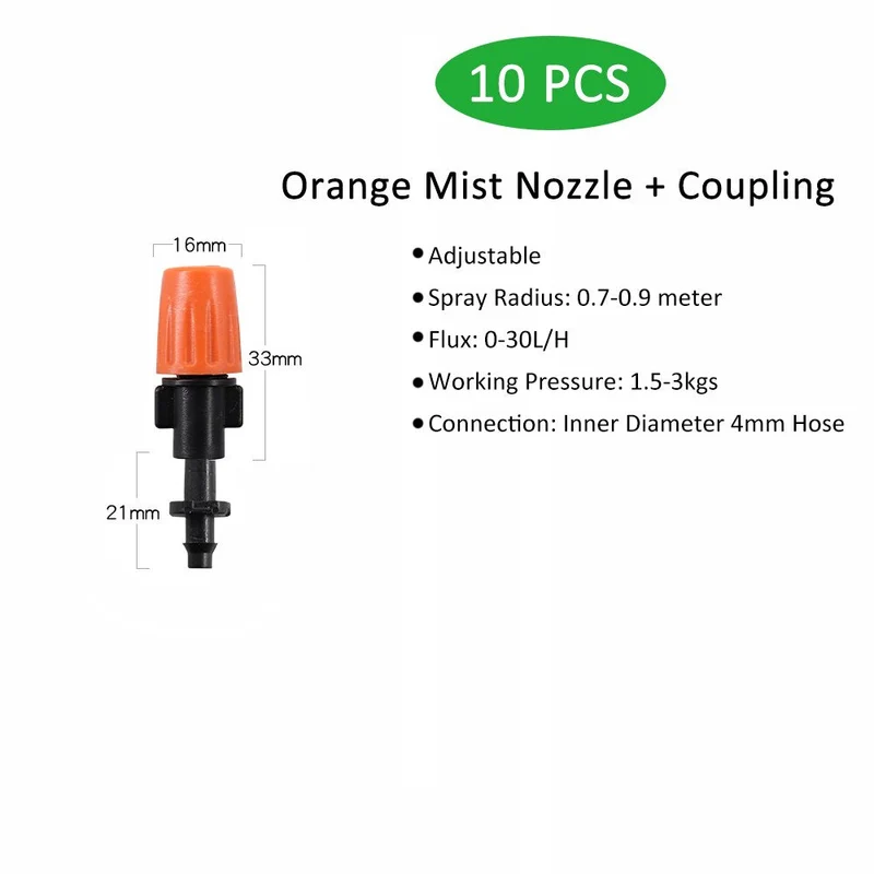 Pulvérisateurs automatiques d'arrosage goutte à goutte arroseur d'irrigation réglable Micro buse de pulvérisation tuyau té outils de jardinage pour serres