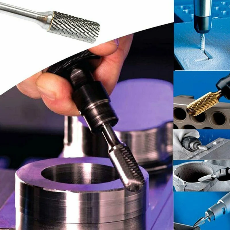5 pièces 10mm 1/4 pouce carbure de tungstène fraise outil rotatif meuleuse fraise tige perceuse Dremel Bits accessoires de meulage électrique