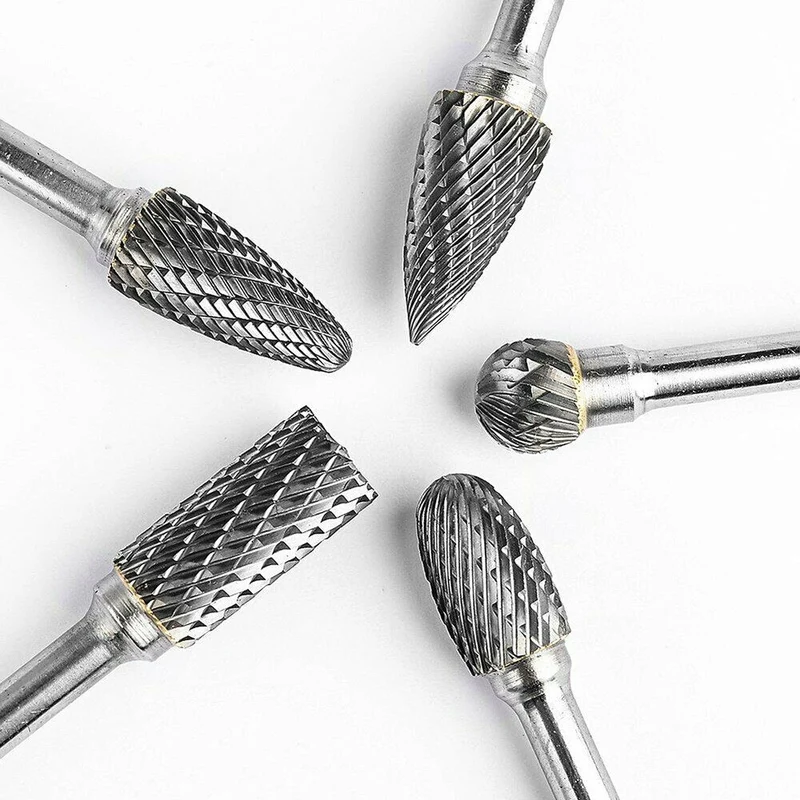 5 pièces 10mm 1/4 pouce carbure de tungstène fraise outil rotatif meuleuse fraise tige perceuse Dremel Bits accessoires de meulage électrique