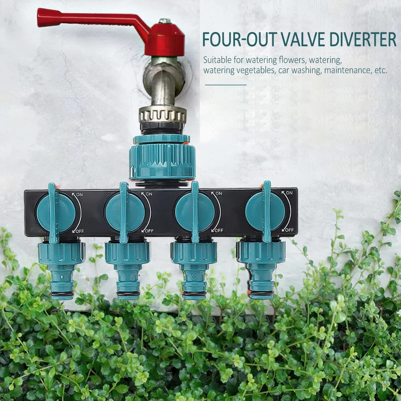Connecteur de robinet à 4 voies séparateur de tuyau d'arrosage robinet connecteur de tuyau d'eau jardin outils d'irrigation goutte à goutte distributeur d'eau adaptateur de robinet