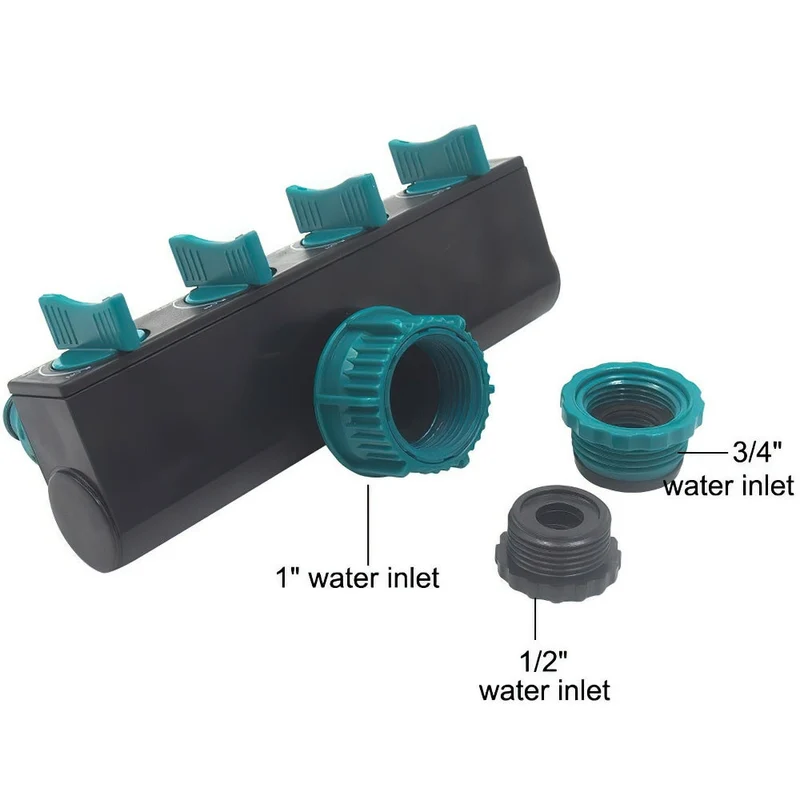 Connecteur de robinet à 4 voies séparateur de tuyau d'arrosage robinet connecteur de tuyau d'eau jardin outils d'irrigation goutte à goutte distributeur d'eau adaptateur de robinet
