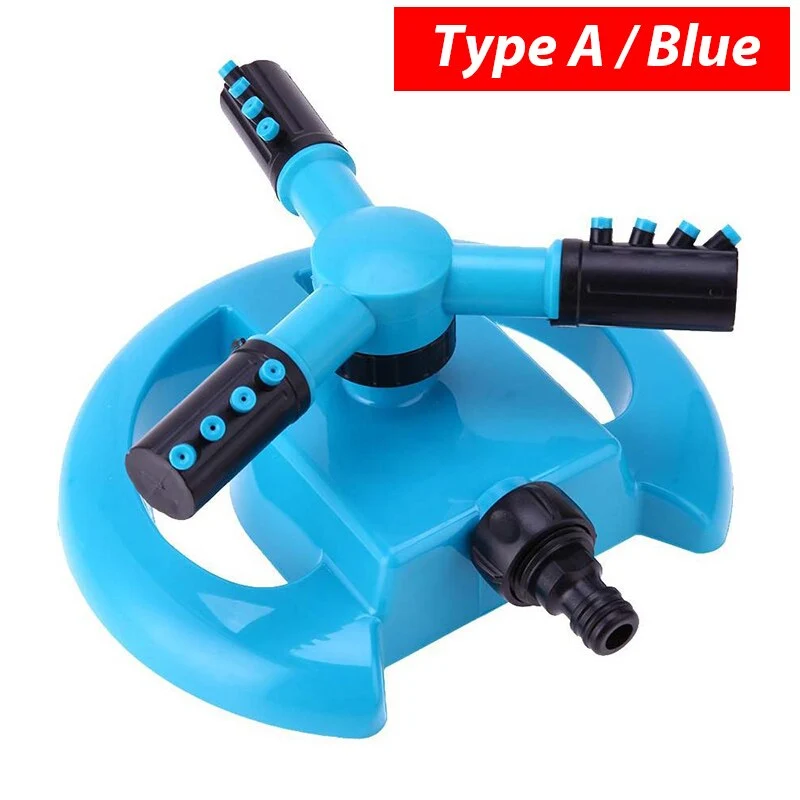 Pulvérisateur de jardin Arrosage automatique Irrigation 360 degrés Rotation des plantes de pelouse Dispositifs d'arrosage Buses à 3 bras Outils de jardinage