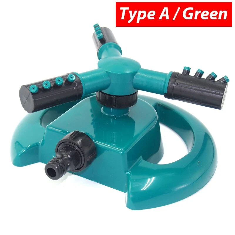 Pulvérisateur de jardin Arrosage automatique Irrigation 360 degrés Rotation des plantes de pelouse Dispositifs d'arrosage Buses à 3 bras Outils de jardinage