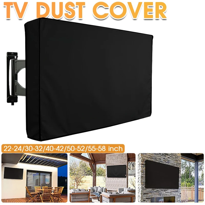 Housse TV extérieure étanche 32 pouces 43 pouces 55 pouces télévision housse anti-poussière Oxford noir universel TV étui de protection TV 22 à 50 pouces