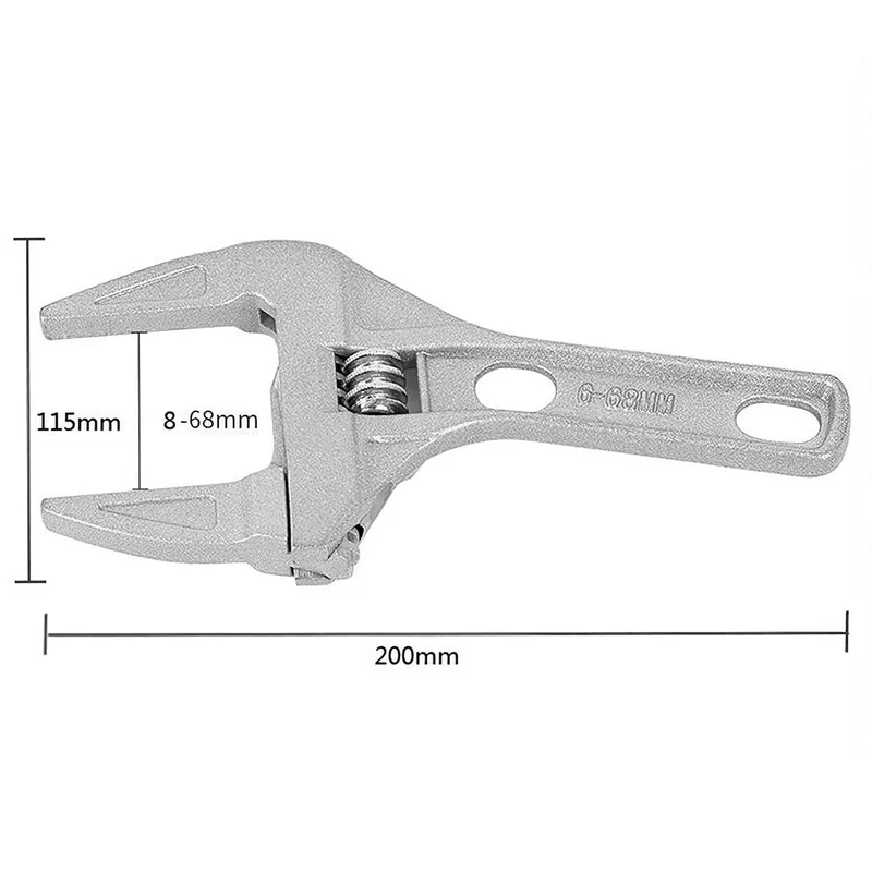 Clé à molette 8-68mm multi-fonction grande clé ouverte universelle manette de vitesse clé outil de réparation clé écrou clé outils à main
