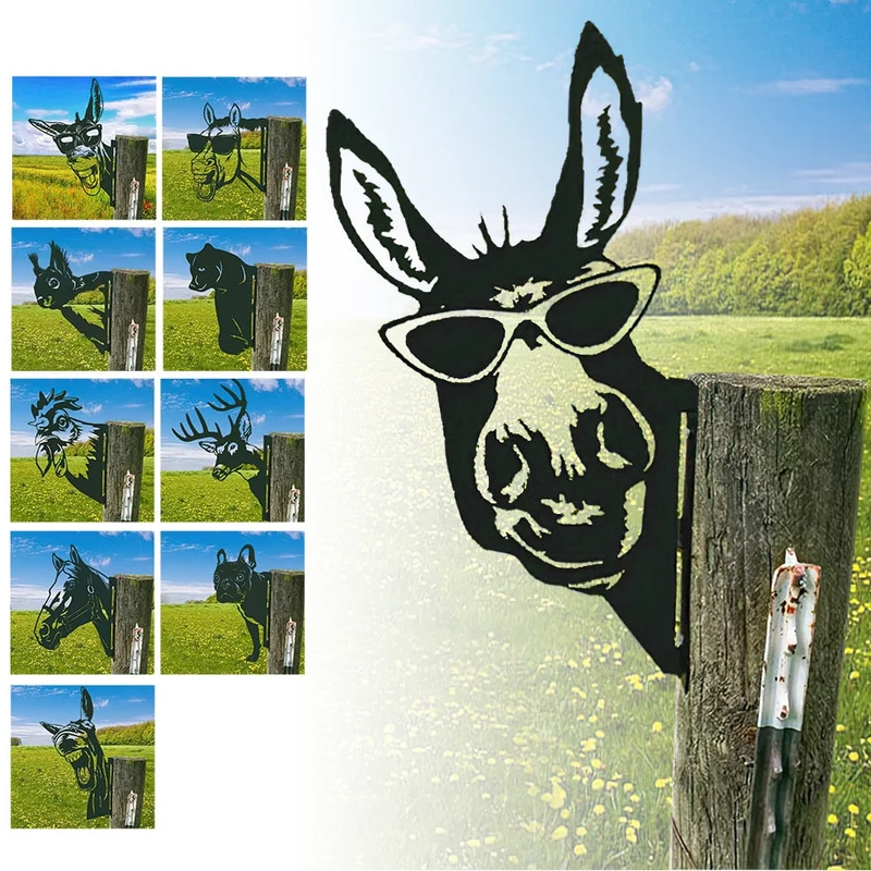 Ferme Animal Silhouette Décor Cour Jardin Décoration En Plein Air Animal Scout Piquets En Métal Art Statue Décoratif Jardin Ornements