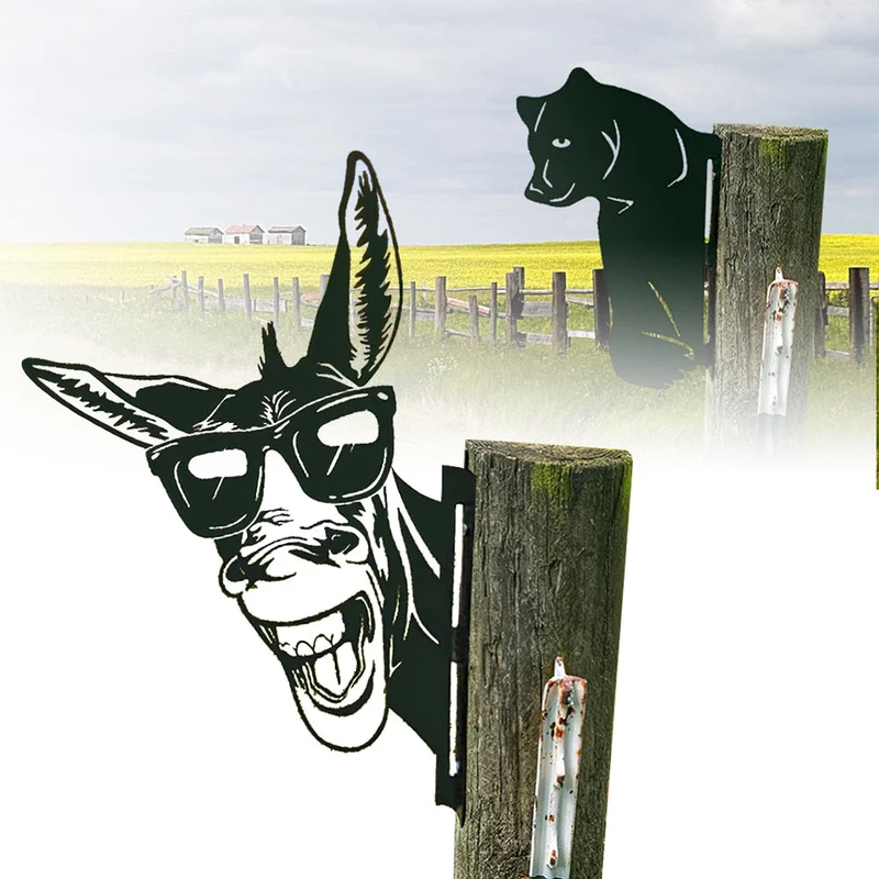 Ferme Animal Silhouette Décor Cour Jardin Décoration En Plein Air Animal Scout Piquets En Métal Art Statue Décoratif Jardin Ornements